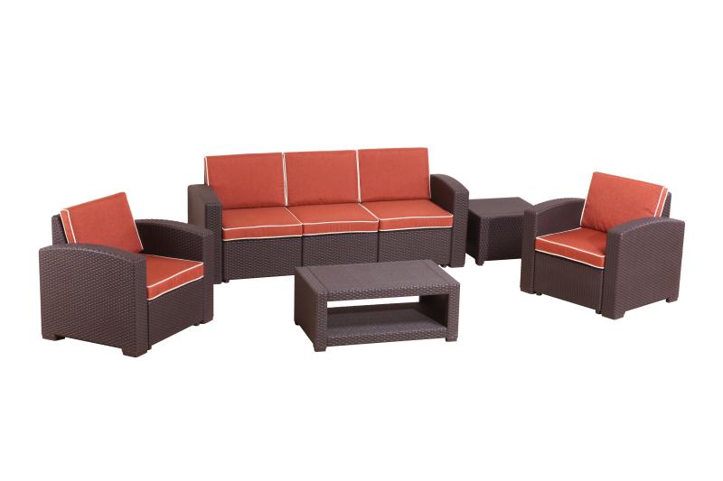 Мебель для кафе RATTAN PREMIUM 5 (5 мест) коричневый