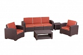Мебель для кафе RATTAN PREMIUM 5 (5 мест) коричневый